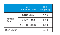 40W電機(jī)特性表